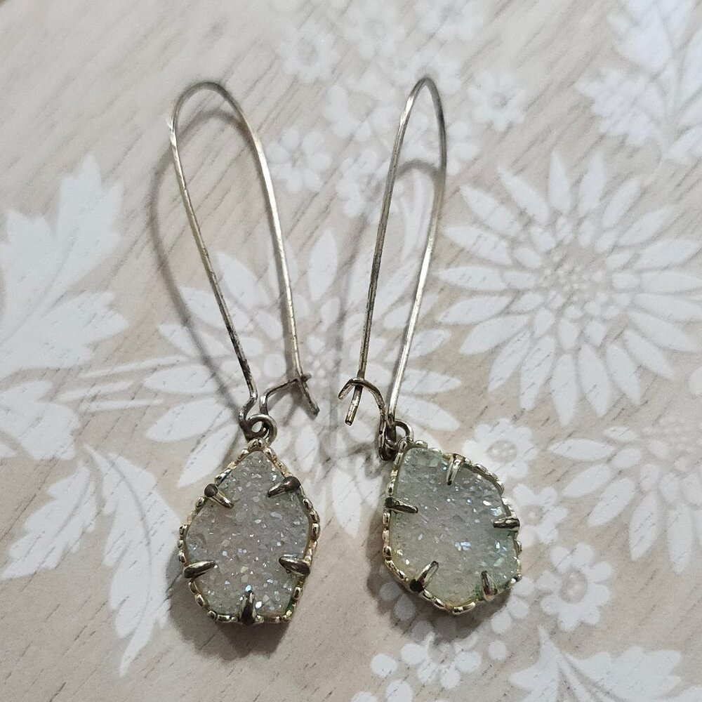 Kendra Scott Iridescent Drusy Cathy Gold Drop Earrings